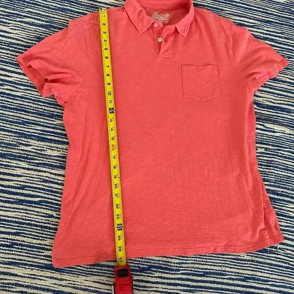 SOUTHERN TIDE Men’s Watermelon Red Sun Farer Slub Cotton Short Sleeve Polo L - Picture 8 of 10